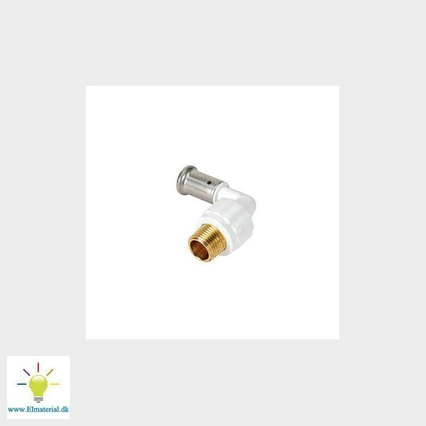 Henco pres vinkel 90&deg; PVDF 26 mm x 34" pres/udvendig gevind