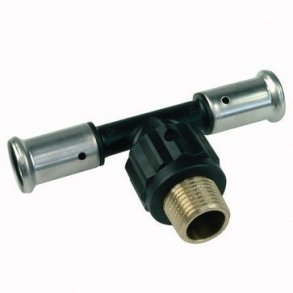 Henco pres tee PVDF med udvendig gevind 40 x 1