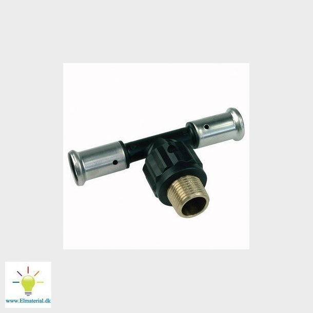 Henco pres tee PVDF med udvendig gevind 40 x 1" x 40 mm