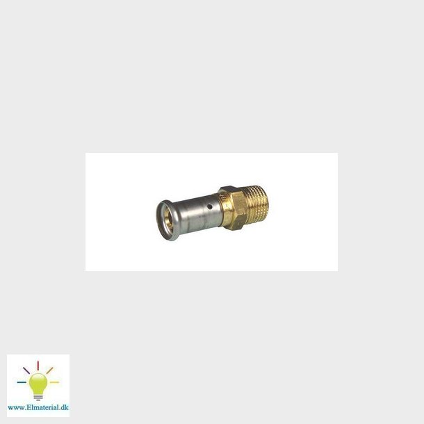 Henco pres overgangsnippel 16 mm x 12" CuSi