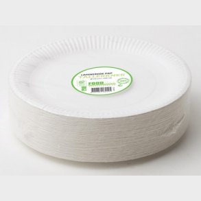 Tallerken lamineret pap 23cm 100stk/pak