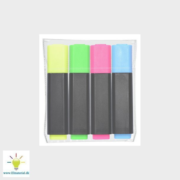 Tekstmarker Q-Line assorteret 4stk/st