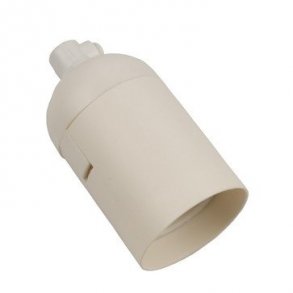 Normalfett E27 plast med avlastning vit