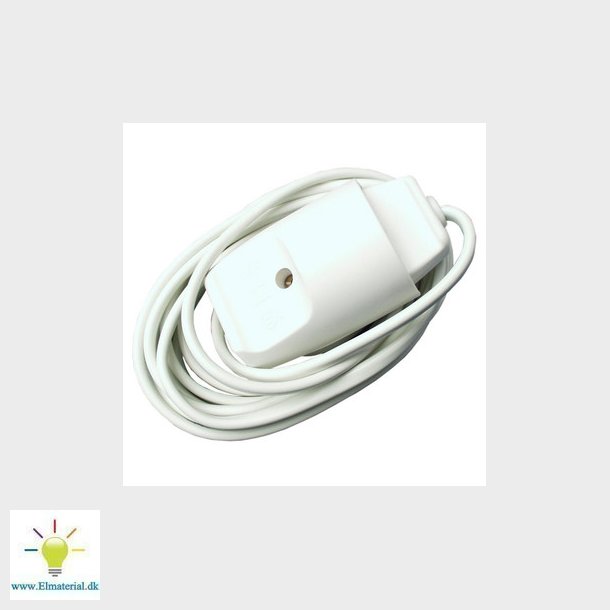 Forlngerledning S1/F3D uden jord 5 meter hvid