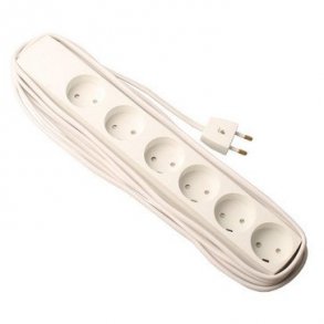 Sockel T7 6 uttag m/blindhl 5m vit