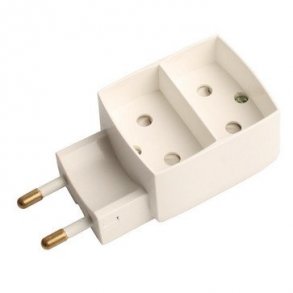 Dubbeluttag D1 2 platta uttag vita, 9-530-1