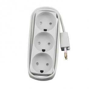 Stikdse T11 3 runde stik uden jord 1,5 meter gr