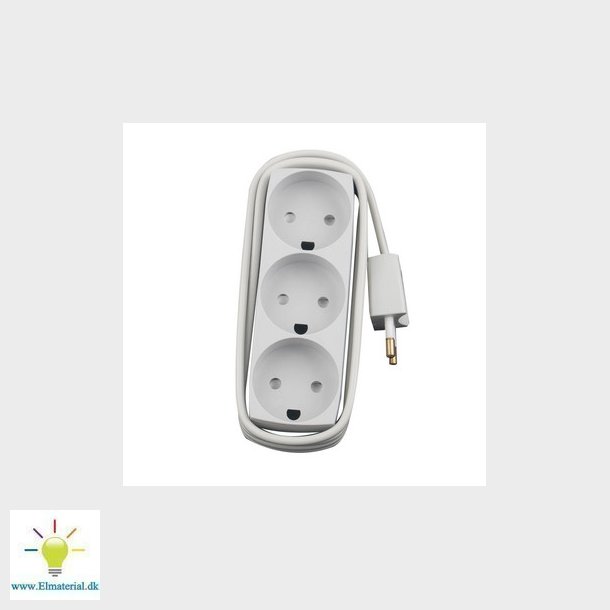 Stikdse T11 3 runde stik uden jord 1,5 meter gr