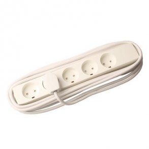 Uttag T8 5 uttag med jord 5 meter vit