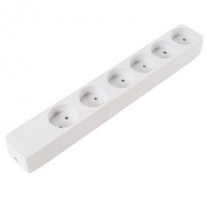 Sockel 6R utan jord med blindhl vit