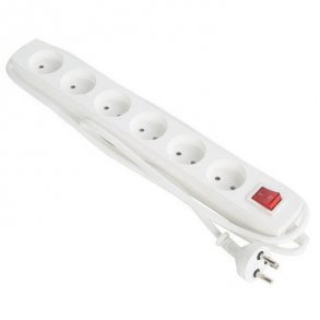 Sockel T14 6R med jord med strömbrytare 1,5 meter vit