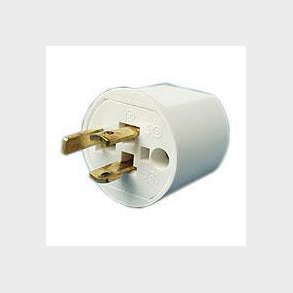 Lampestikprop LA1 med jord hvid