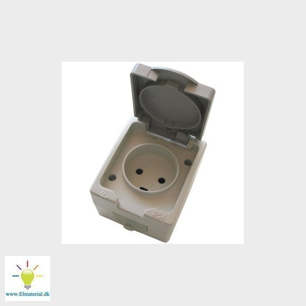 Stikkontakt enkelt IP54 gr
