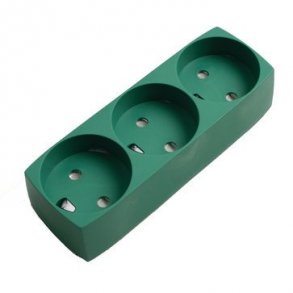 Sockel T11 3 runda stickproppar utan jordförstärkt grön