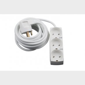 EDB uttag T11 3 runda kontakter 1,5 meter vit