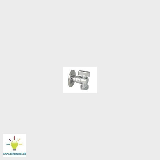 MINI 041 Vinkelventil med kontraventil og roset 1/2" x 3/4"