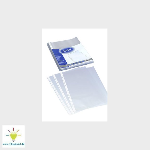 Plastlomme Bantex A4 0,04mm prget 100stk/pak