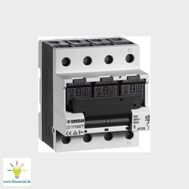 Gruppeafbryder 2-63 A,  3-pol+N