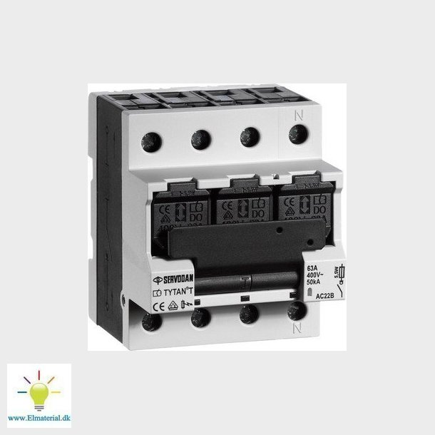 TYTAN gruppeafbryder 2-63A 3P+N, bulk 45 stk.