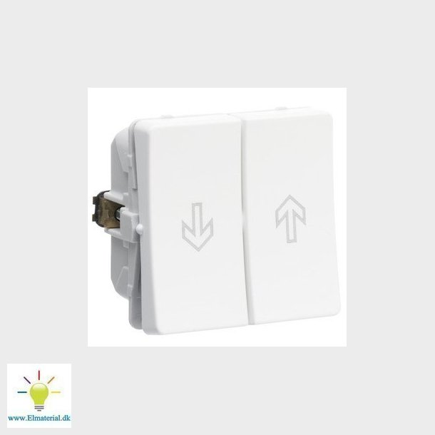 LK FUGA jalousi-afbryder 16A med 2 x 1-polet trykkontakt, hvid