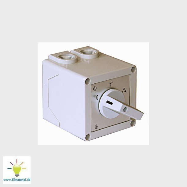 Stjerne-trekant omskifter 0--D i kasse (IP42) 7,5kW,CA20 A410 PN1