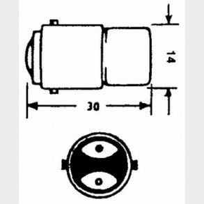Glödlampa 30V 5W BA15D 15X30 mm