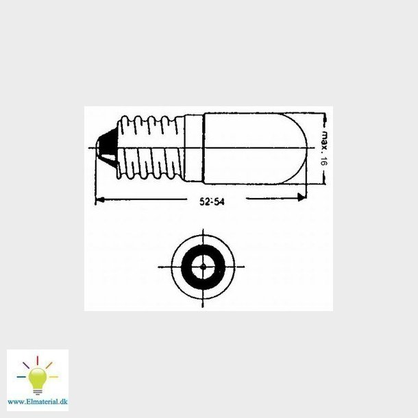 Gldelampe 24V 7W E14 16X54 mm