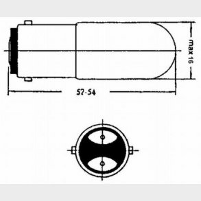 Glödlampa 24V 5W BA15D 16X54 mm