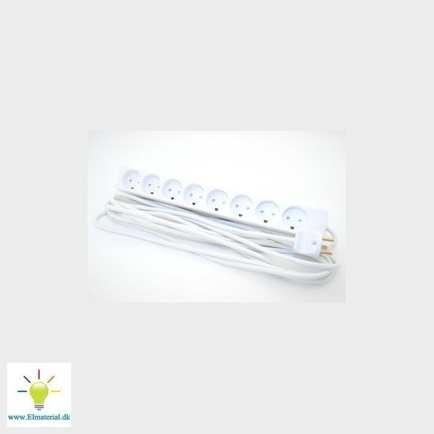 STIKDSE BRNESIK 8-vejs 5 meter Hvid med Jord