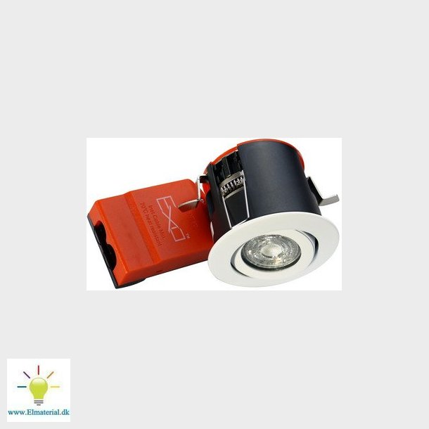 EXO 66 Indbygningsspot, rund, sandy mat hvid