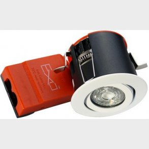 EXO 66 Udendrs indbygningsspot, rund, sandy mat hvid