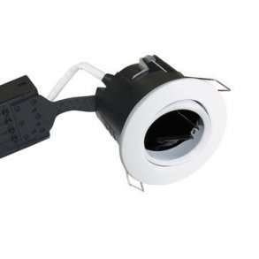 Uni Install 220-240V IP44 lutningsvinkel 30° GU10 downlight utan ljuskälla 75mm, matt vit, rund