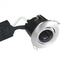 Uni Install 220-240V IP44 lutningsvinkel 30° GU10 downlight utan ljuskälla 75mm, borstad aluminium, rund