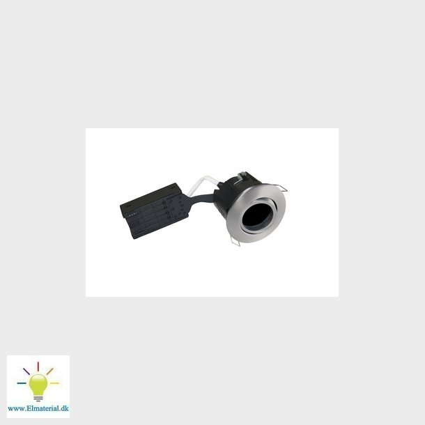 Uni Install 220-240V IP44 kipvinkel 30&deg; GU10 downlight uden lyskilde 75mm, udendrs, brstet stl, 