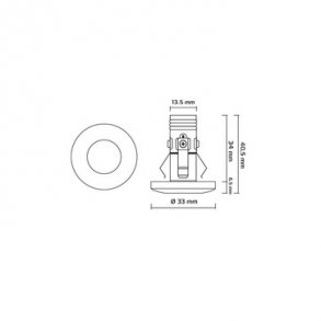 Viola Mini Downlight 350mA, 2W LED 2700K, utomhus, borstat stl