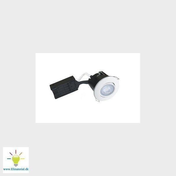 Uni Install 220-240V IP44 kipvinkel 30&deg; GU10 downlight 5W LED  2700K 75mm, udendrs, hvid, rund