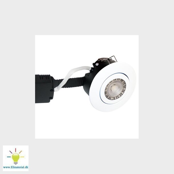 Low Profile 230V downlight, 8W LED DTW, mat hvid, rund
