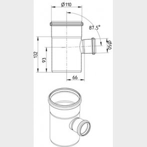 Blucher Metal grenrr 87,5° 110/50 mm rustfri