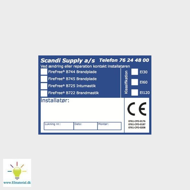 FireFree CE-Etiket "B744-B745-B725-B722"