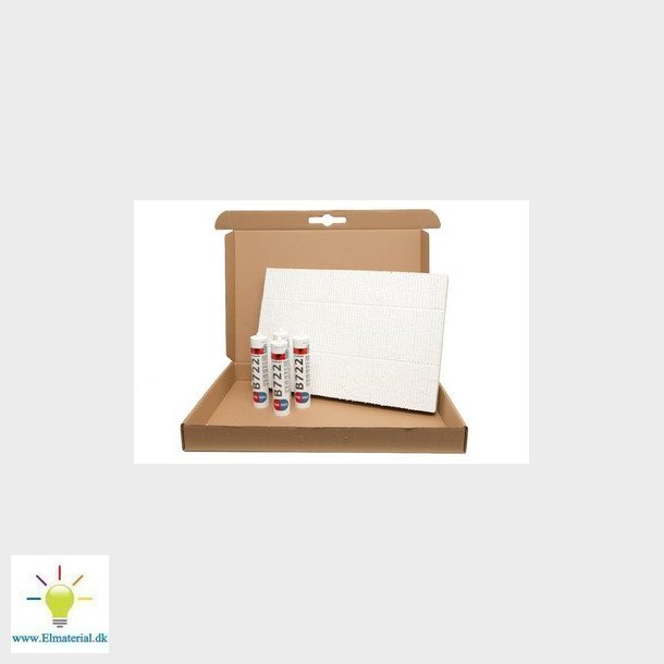 FireFree B744 Brandkuffert, Hvid 1 sidet 400x600x50 mm rillet