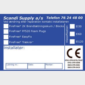 FireFree CE-Etiket Plug-2K-EasyFix-Tr�kr�r, 10stk