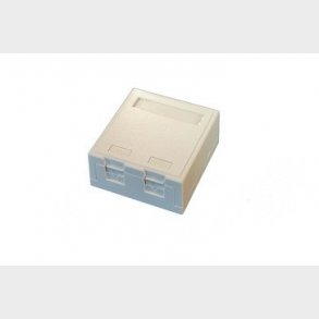 Officebox for 2 x RJ45 Keystone Konnektor, hvid