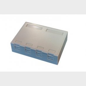 Officebox for 4 x RJ45 Keystone Konnektor, hvid