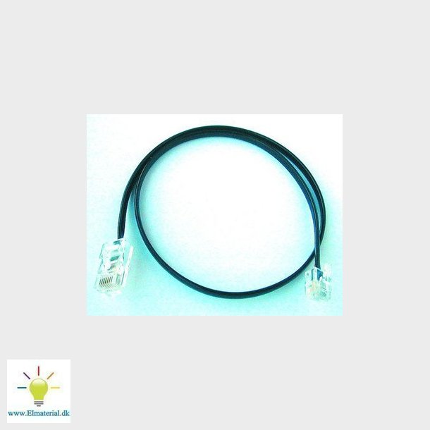 Telepatchkabel sort RJ11-RJ11 2m