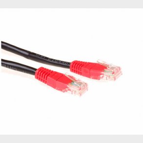 Kryds patchkabel Kat.5e UTP 2m Sort/R�d