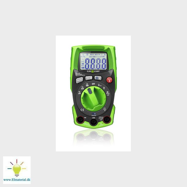 Elma 6100BT IP65 sand RMS Multimeter med Bluetooth Gratis APP og indbygget kraftig LED lommelygte