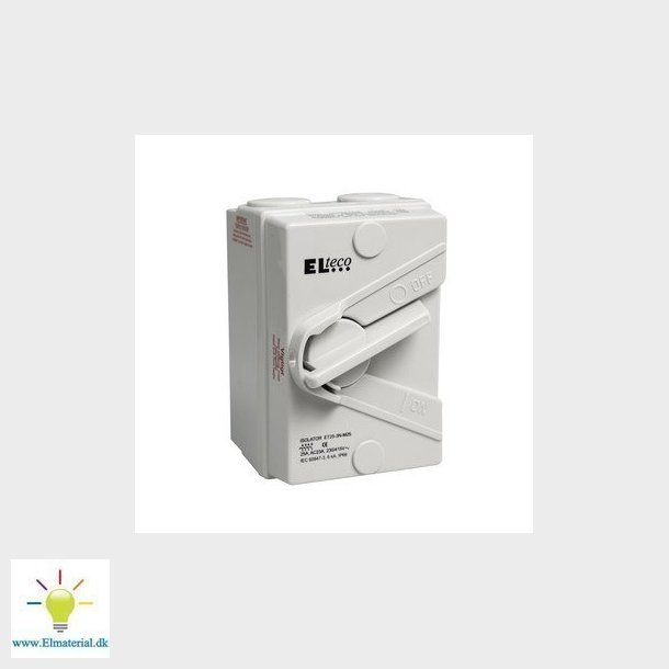 Sikkerhedsafbryder 25A, AC23, 3P+N, Gr