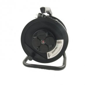 Kabeltrumma 4 uttag 20m m/j svart
