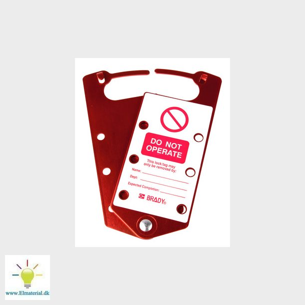 Rd, Lockout-hasp pre-mrket (pakke=5 tags)