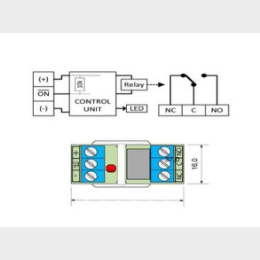 Rel�kort, mini, 1 skiftekontakt med klemme, IRRM2